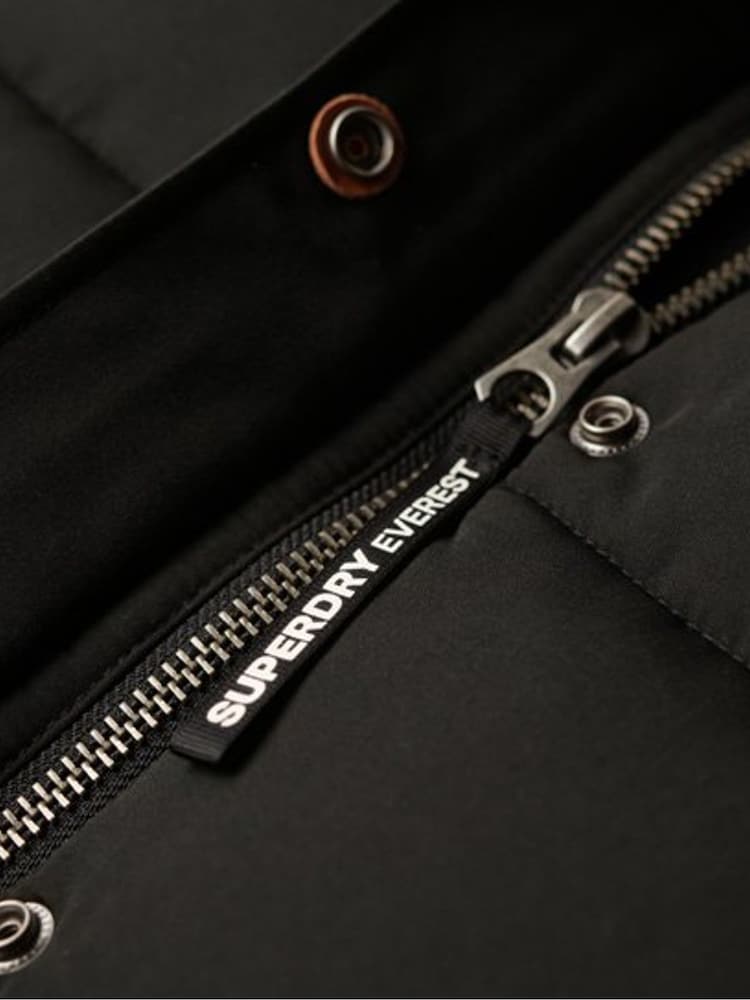Czarny - Pikowany bezrękawnik ze sztucznym futerkiem Superdry Everest, 100% bawełna - Image 5 of 6