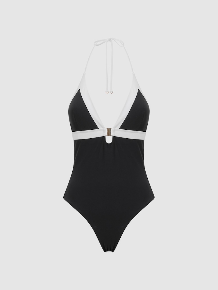 Reiss Black/White Henrietta Colourblock Swimsuit - Image 2 of 4
