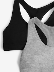 Schwarz/Grau - Nahtloses Crop-Top mit Racerback im 2er-Pack (7 – 16 Jahre) - Bild 4 von 4