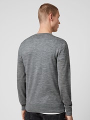 AllSaints Grey Mode Merino Crew Jumper - Image 2 of 5