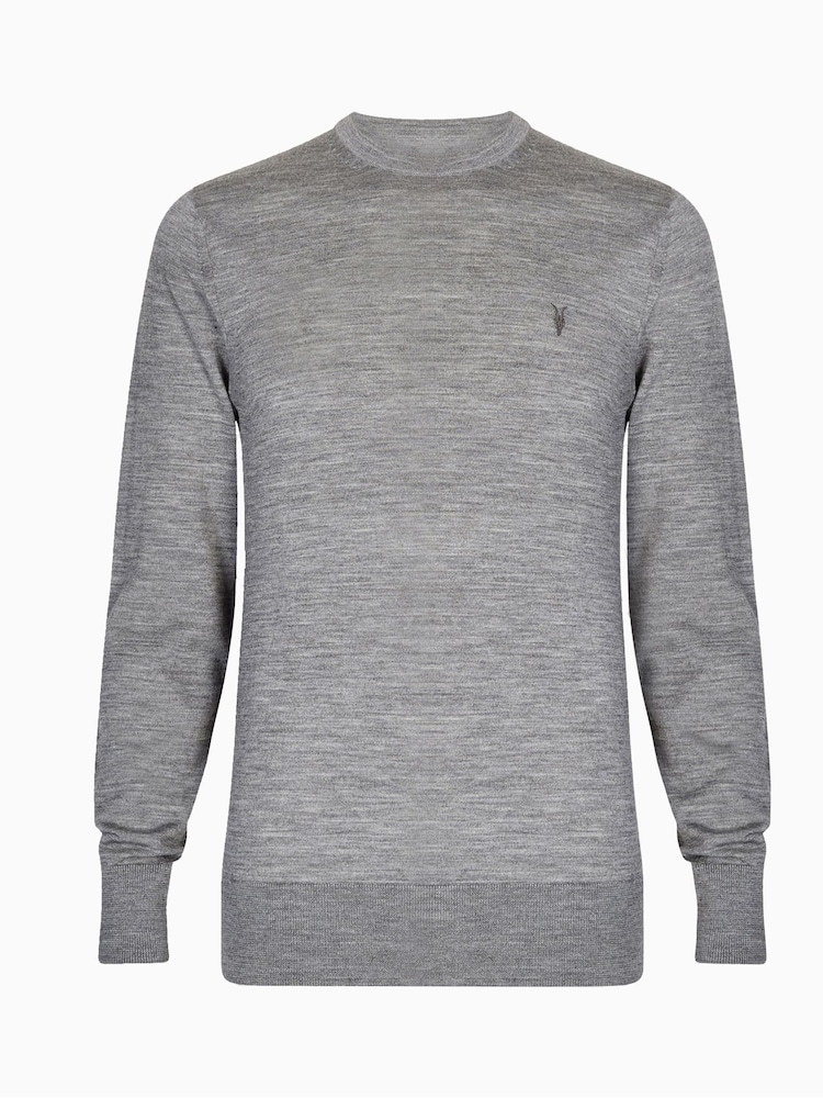 AllSaints Grey Mode Merino Crew Jumper - Image 5 of 5 AllSaints Grey Mode Merino Crew Jumper - Image 5 of 5