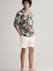 GANT Green Relaxed Cotton Lyocell Print Short Sleeve Shirt - Image 3 of 5