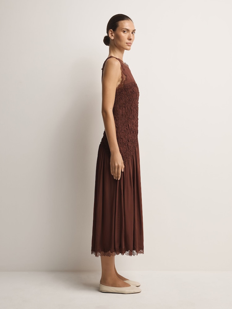 Free People Brown Anora Midi Dress - Image 2 of 4