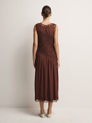 Free People Brown Anora Midi Dress - Image 3 of 4