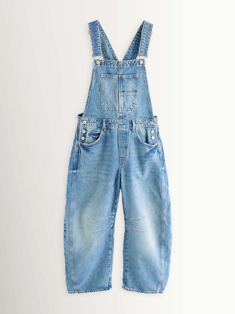 Free People Blue Good Luck Denim Overalls Dungarees - Image 1 of 1