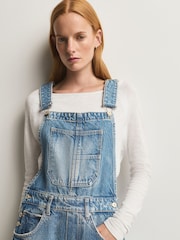 Free People Blue Good Luck Denim Overalls Dungarees - Image 4 of 6