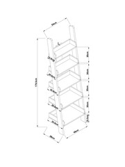 Dove Grey Malvern Oak Effect Narrow Ladder Shelf - Image 5 of 6
