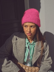 Pink Knitted Beanie Hat - Image 1 of 5