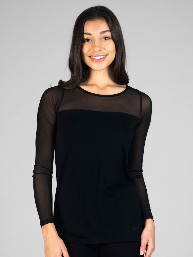 Pineapple Black Mesh Panel Top - Image 3 of 5