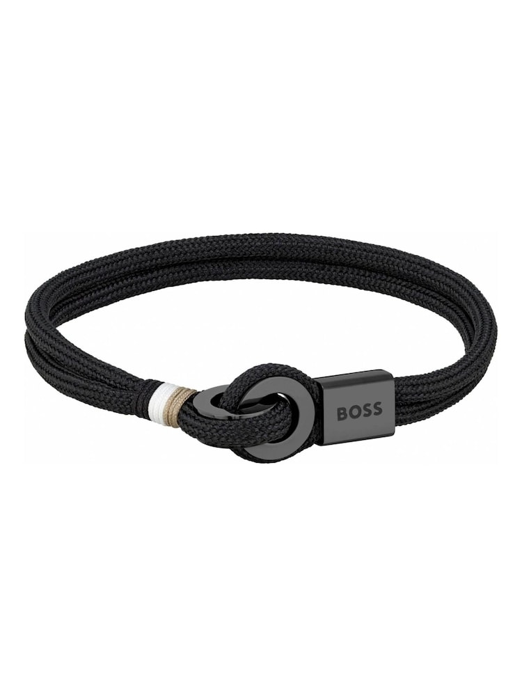 BOSS Black Jewellery Gents Thad Sport Cord Bracelet - Image 1 of 2 BOSS Black Jewellery Gents Thad Sport Cord Bracelet - Image 1 of 2
