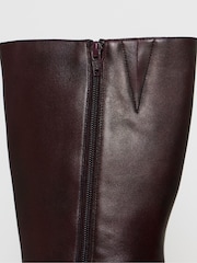JD Williams Red Leather Heeled Pointed Calf Boots - Image 3 of 4