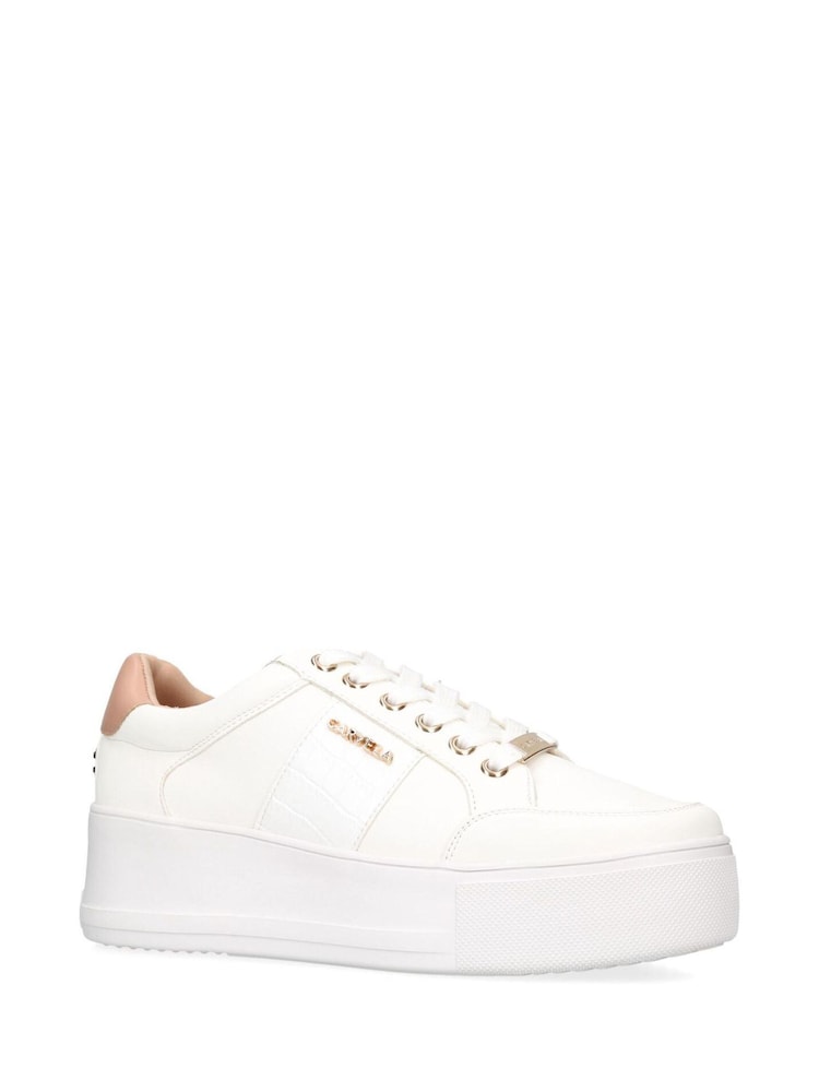 Carvela Jive Lace Up White Trainers - Image 2 of 4