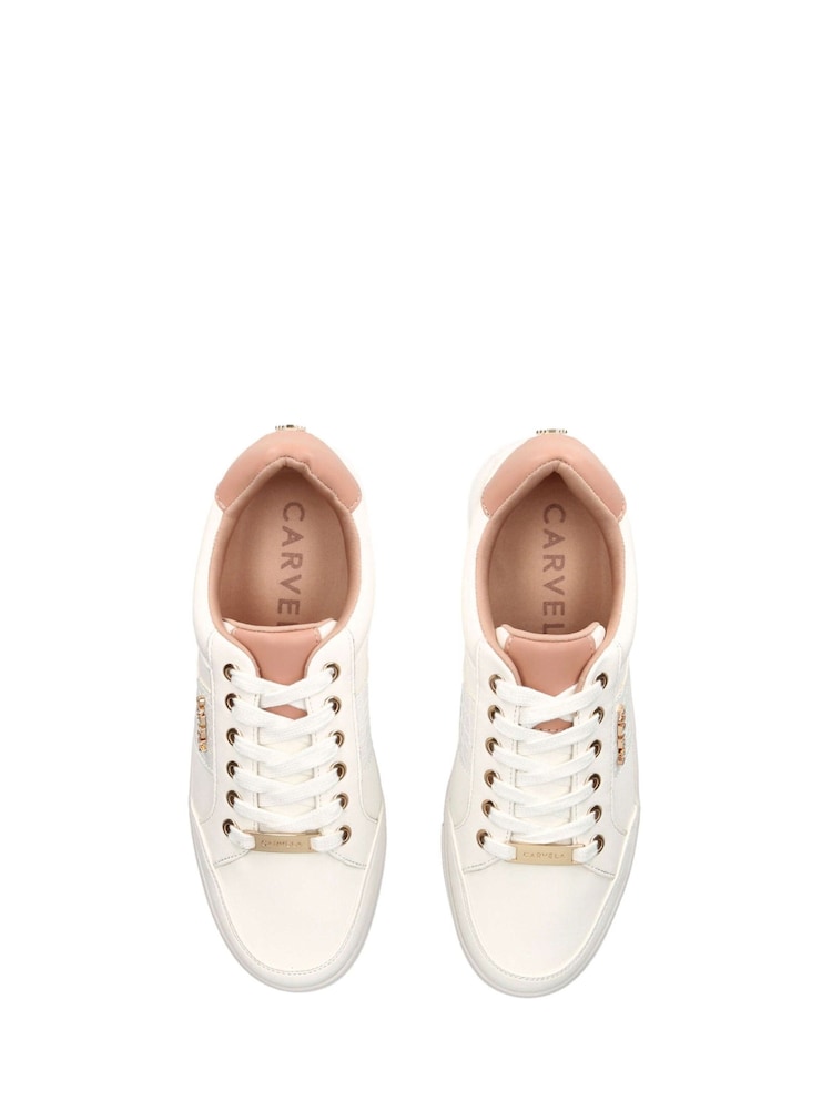 Carvela Jive Lace Up White Trainers - Image 4 of 4