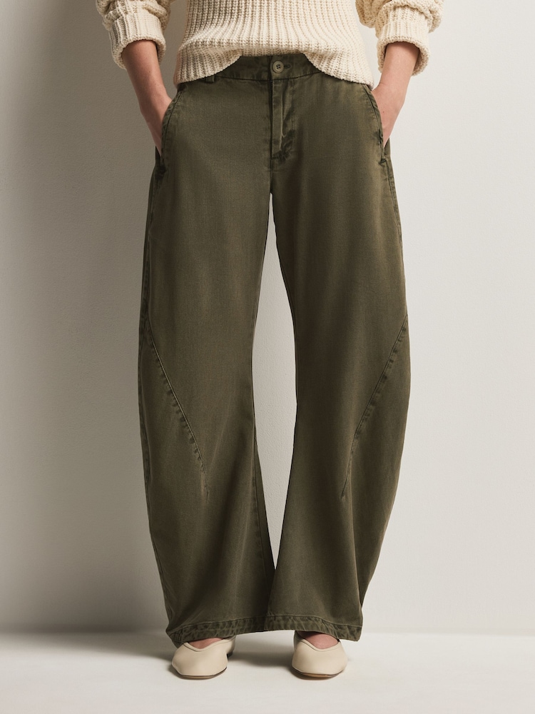 Free People Green Spotlight Trousers - Image 2 of 5 Free People Green Spotlight Trousers - Image 2 of 5
