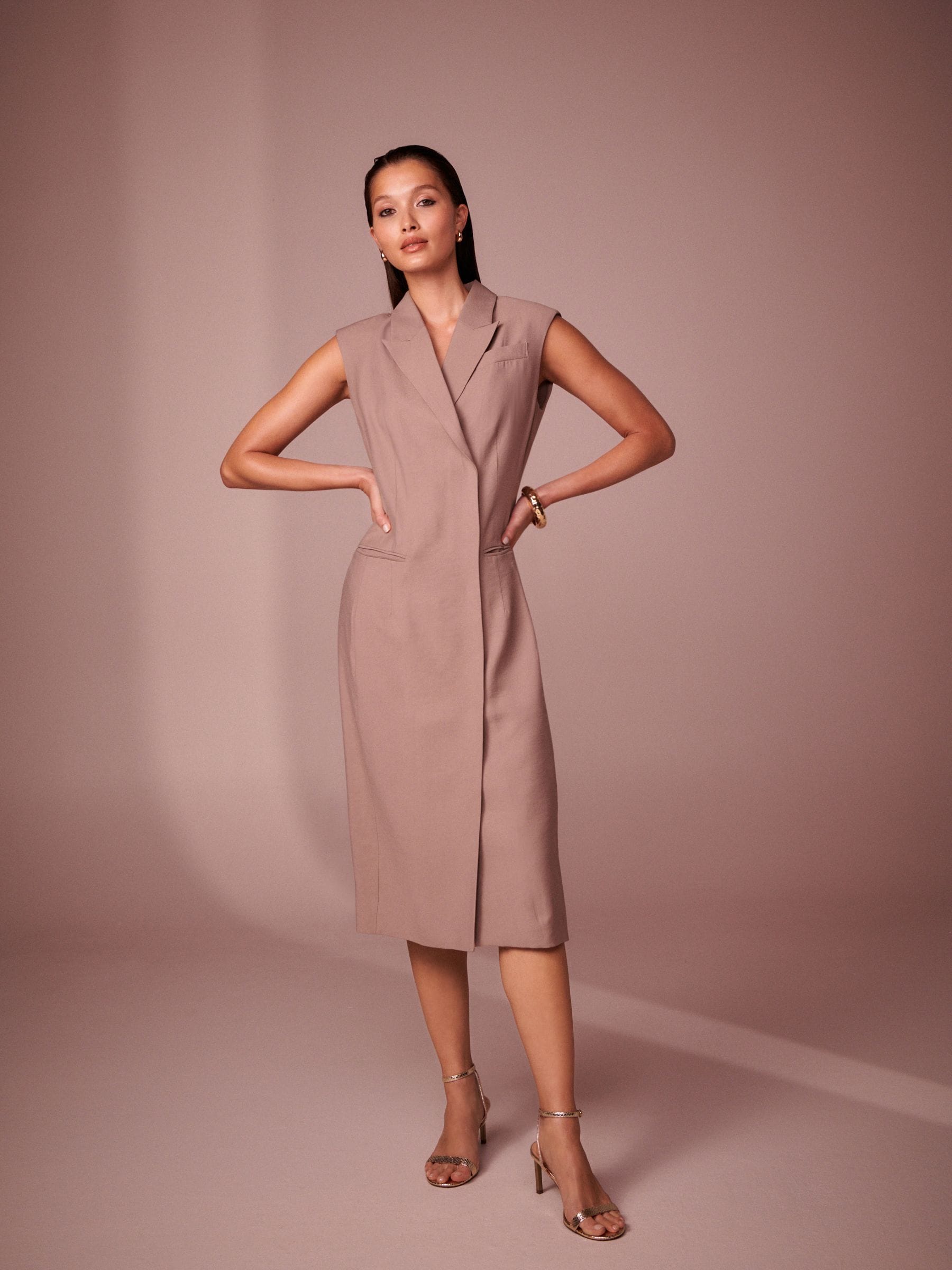 Robe blazer marron outlet