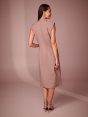 Nerzbraun - Ärmelloses Blazer-Minikleid - Bild 2 von 5