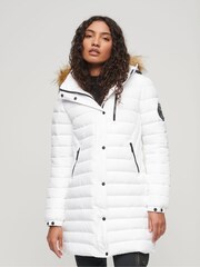Alb - Haină puffer cu lungime medie Superdry Fuji Hanorac - Imaginea 1 din 6