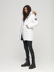 Alb - Haină puffer cu lungime medie Superdry Fuji Hanorac - Imaginea 2 din 6