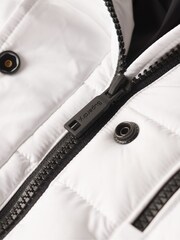 Alb - Haină puffer cu lungime medie Superdry Fuji Hanorac - Imaginea 6 din 6