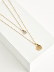 Gold Tone Sparkle Petal Layered Necklace - Image 1 of 2