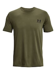 Verde - Camiseta deportiva con logo en la parte izquierda del pecho de Under Armour - Imagen 5 de 6