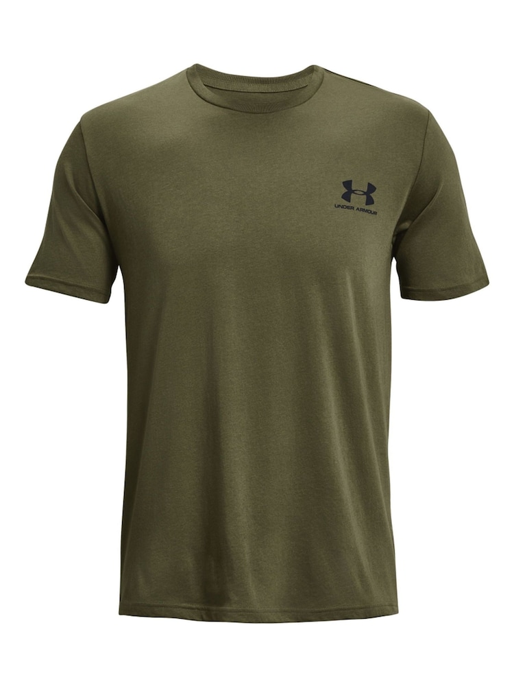Under Armour Green Sportstyle Left Chest Logo T-Shirt - Image 5 of 6