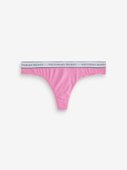Victoria's Secret Pink Thong Logo 4 Pack Knickers - Image 3 of 7
