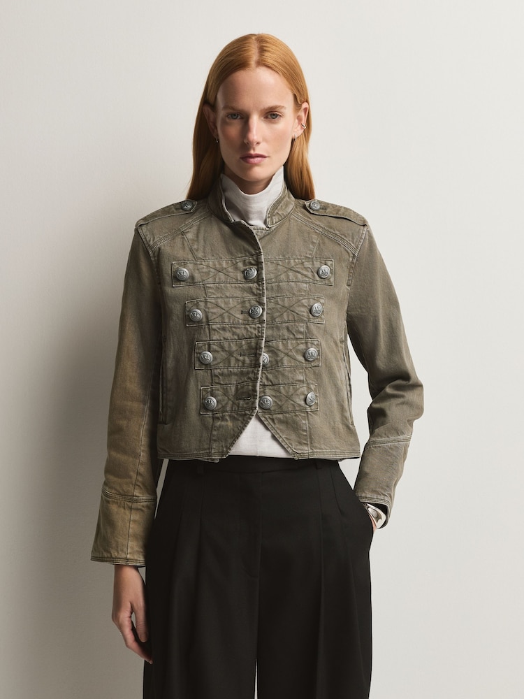 Free People Green Ryland Band Jacket - Image 1 of 6