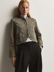 Free People Green Ryland Band Jacket - Image 5 of 6