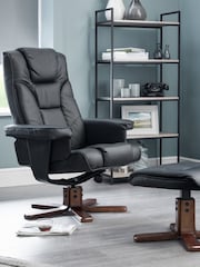 Julian Bowen Black Malmo Swivel Recliner and Stool - Image 1 of 2