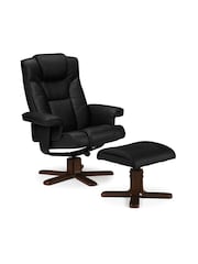 Julian Bowen Black Malmo Swivel Recliner and Stool - Image 2 of 2