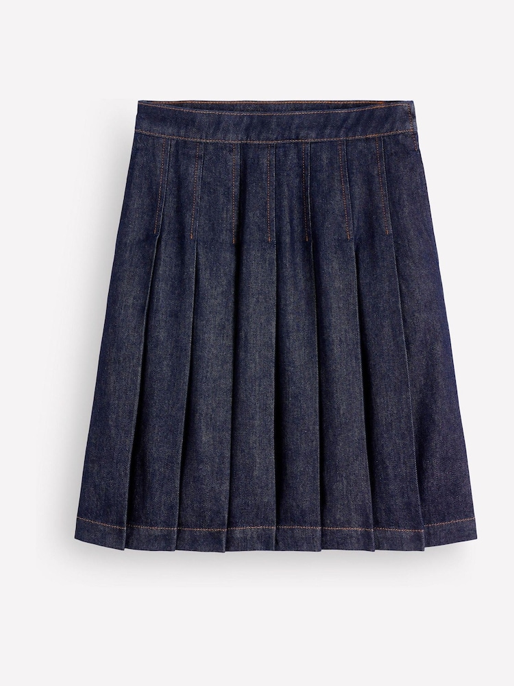 Boden Navy Blue Aya Denim Skirt - Image 4 of 4 Boden Navy Blue Aya Denim Skirt - Image 4 of 4