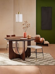 MADE.COM Dark Mango Wood Arlo 4 Seater Round Dining Table - Image 1 of 3
