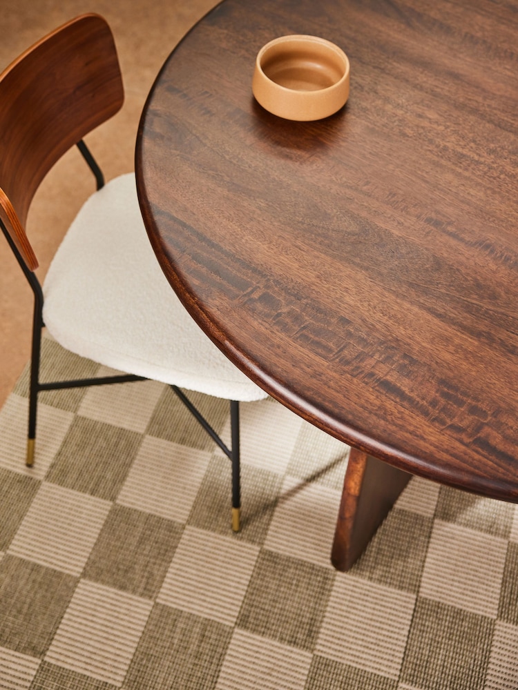 MADE.COM Dark Mango Wood Arlo 4 Seater Round Dining Table - Image 2 of 3