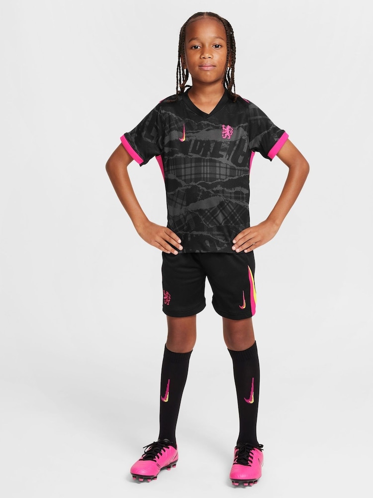 Nike Grey Chelsea FC 2024/25 Stadium Third 3 Piece Football Kit - Image 1 of 19