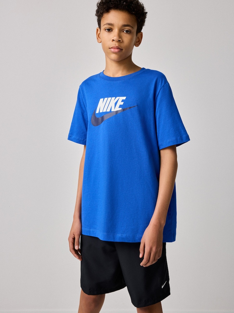 Nike Royal Blue HBR Logo 100% Cotton T-Shirt - Image 1 of 7