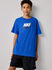 Nike Royal Blue HBR Logo 100% Cotton T-Shirt - Image 3 of 7