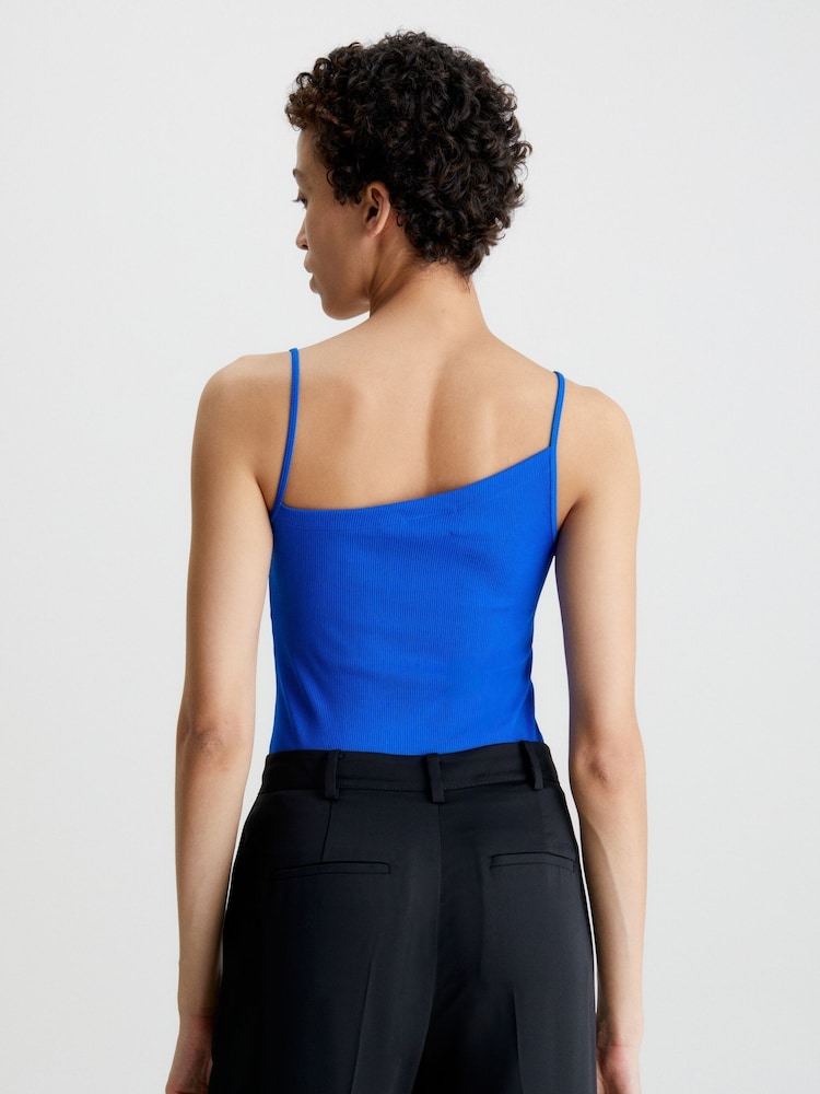 Calvin Klein Blue Q-Nova Asymmetric Tank Top - Image 2 of 4