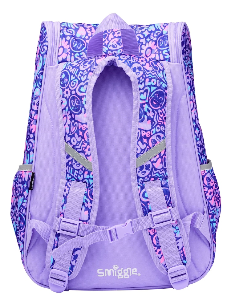 Smiggle Purple Vivid Access Backpack with Reflective Tape - Image 2 of 3