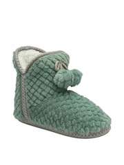 Dunlop Green Ladies Waffle Bootee Slippers - Image 1 of 4