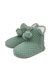 Dunlop Green Ladies Waffle Bootee Slippers - Image 2 of 4