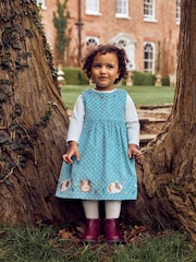 JoJo Maman Bébé Duck Egg Blue Guinea Pig Girls' Appliqué Cord Dress - Image 1 of 5