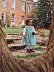 JoJo Maman Bébé Duck Egg Blue Guinea Pig Girls' Appliqué Cord Dress - Image 2 of 5