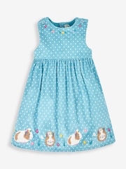JoJo Maman Bébé Duck Egg Blue Guinea Pig Girls' Appliqué Cord Dress - Image 3 of 5