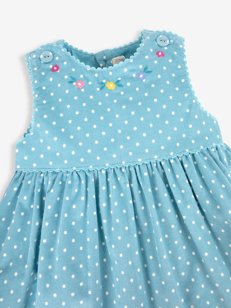 Zielononiebieski z motywem świnki morskiej - JoJo Maman Bébé Girls' Appliqué Cord Dress - Image 4 of 5
