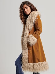 Удлиненная куртка из искусственного меха Superdry - Изображение 2 из 10