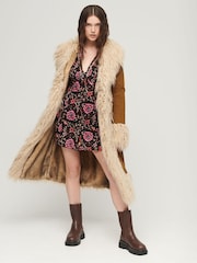 Удлиненная куртка из искусственного меха Superdry - Изображение 4 из 10