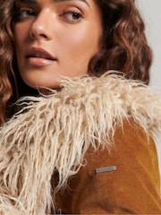 Удлиненная куртка из искусственного меха Superdry - Изображение 5 из 10