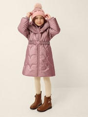 Rosa - Monsoon Metallic Med belte Puffer Coat - Bilde 1 av 3