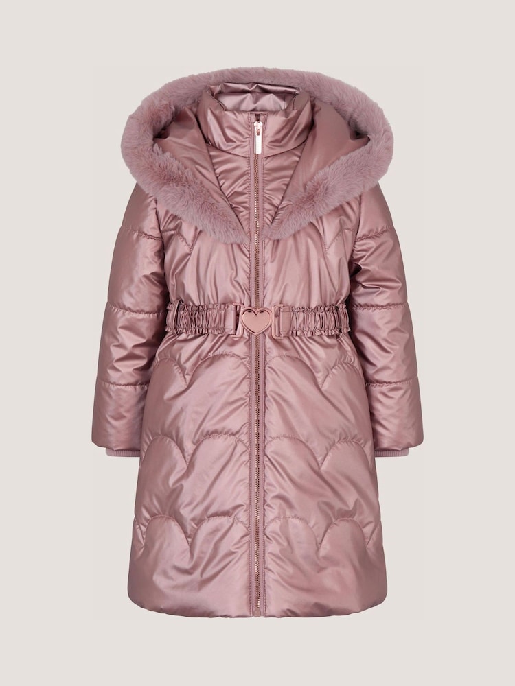 Rosa - Monsoon Metallic Med belte Puffer Coat - Bilde 2 av 3 Rosa - Monsoon Metallic Med belte Puffer Coat - Bilde 2 av 3